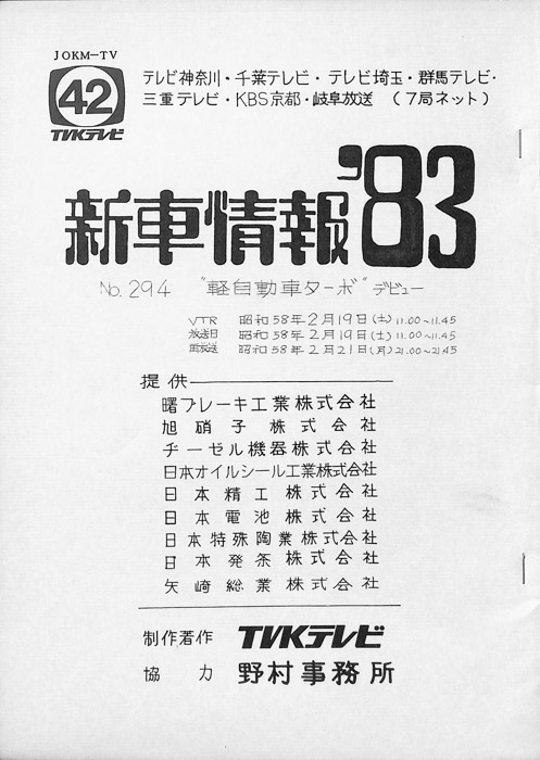 新車情報’83