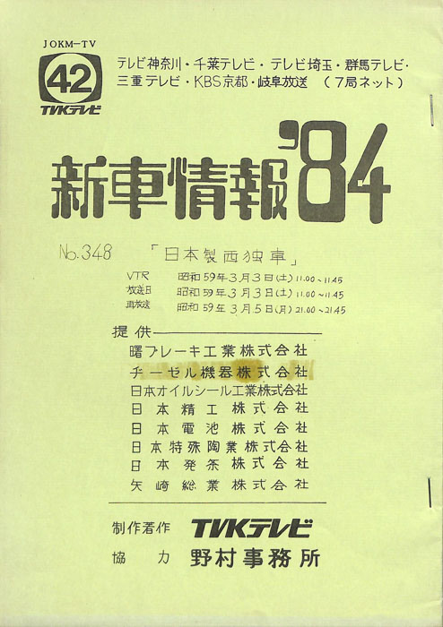 新車情報’84