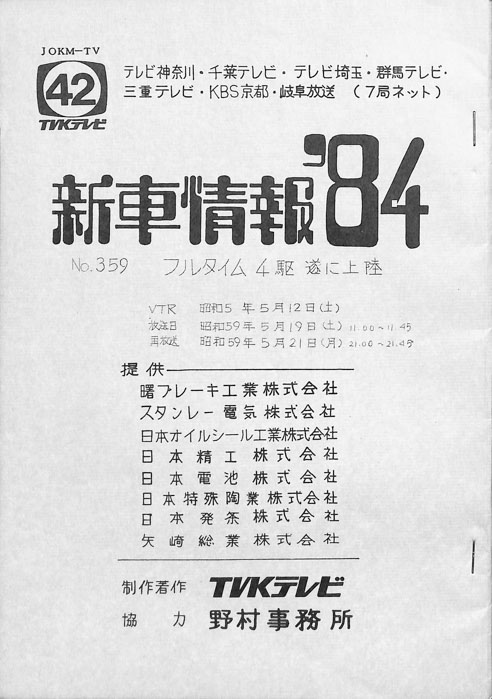 新車情報’84