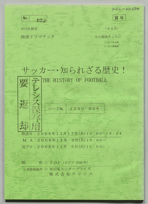 サッカー・知られざる歴史！