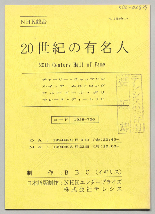 20世紀の有名人