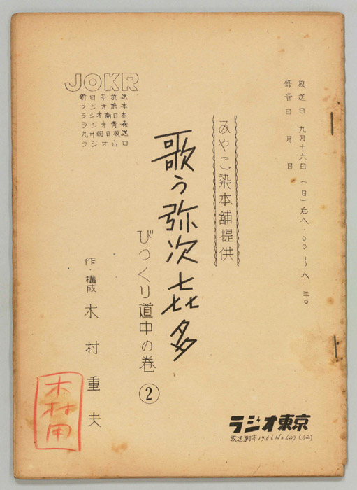歌う弥次喜多　びっくり道中