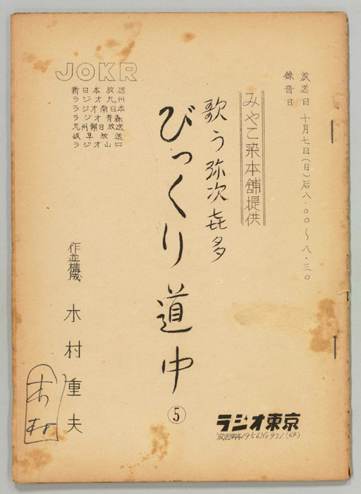 歌う弥次喜多　びっくり道中