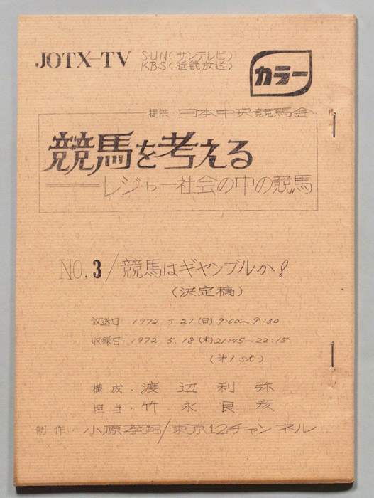 競馬を考える―レジャー社会の中の競馬（決定稿）