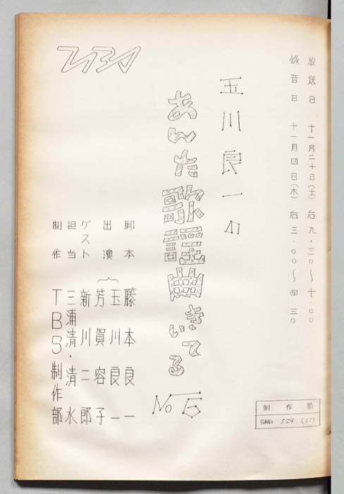 玉川良一のあんた歌謡曲きいてる
