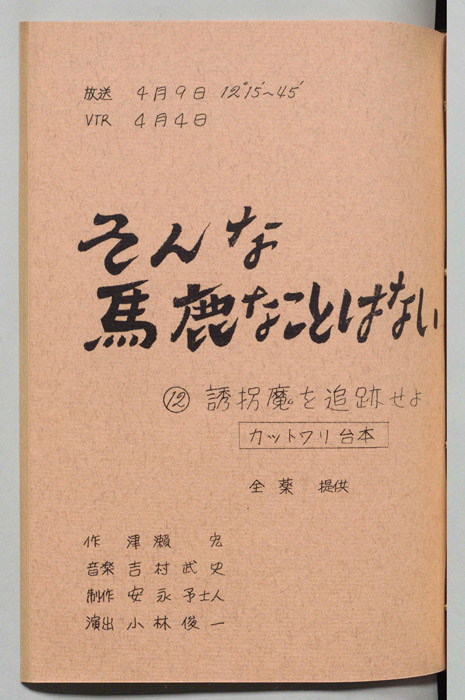そんな馬鹿なことはない（カット割り台本）