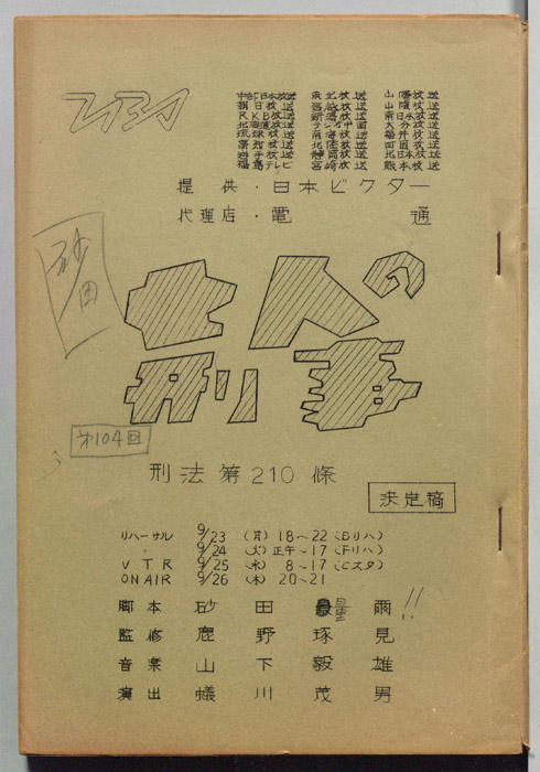 七人の刑事（決定稿）