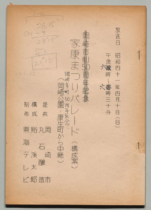 家康まつりパレード（構成案）